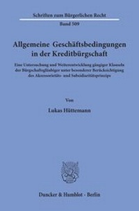 Abbildung von: Allgemeine Geschäftsbedingungen in der Kreditbürgschaft. - Duncker & Humblot