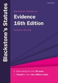 Cover: Blackstone's Statutes on Evidence - Oxford University Press
