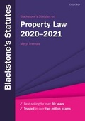 Cover: Blackstone's Statutes on Property Law 2020-2021 - Oxford University Press