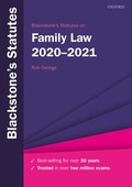 Cover: Blackstone's Statutes on Family Law 2020-2021 - Oxford University Press
