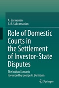 Cover: Role of Domestic Courts in the Settlement of Investor-State Disputes - Springer