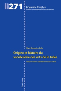 Abbildung von: Origine et histoire du vocabulaire des arts de la table - Peter Lang Verlag
