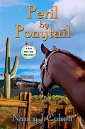 Cover: Peril by Ponytail (The Bad Hair Day Mysteries, #12) - Orange Grove Press
