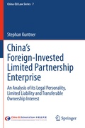 Cover: China's Foreign-Invested Limited Partnership Enterprise - Springer