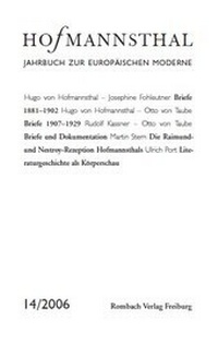 Abbildung von: Hofmannsthal Jahrbuch zur Europäischen Moderne - Rombach Wissenschaft