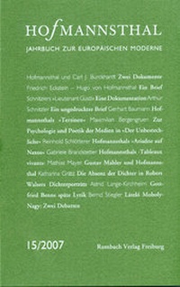 Abbildung von: Hofmannsthal Jahrbuch zur Europäischen Moderne - Rombach Wissenschaft