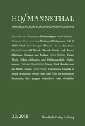 Cover: Hofmannsthal Jahrbuch zur Europ&auml;ischen Moderne - Rombach Wissenschaft