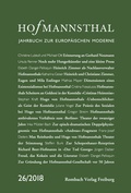 Cover: Hofmannsthal Jahrbuch zur Europ&auml;ischen Moderne - Rombach Wissenschaft