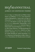 Cover: Hofmannsthal - Jahrbuch zur Europ&auml;ischen Moderne - Rombach Wissenschaft