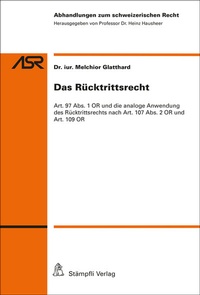 Abbildung von: Das Rücktrittsrecht - Stämpfli Verlag