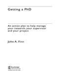 Cover: Getting a PhD - Routledge
