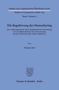 Abbildung von: Die Regulierung des Homesharing. - Duncker & Humblot