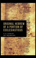 Cover: Original Hebrew of a Portion of Ecclesiasticus - Alicia Editions
