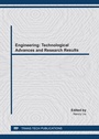 Cover: Engineering: Technological Advances and Research Results - Trans Tech Publications Ltd