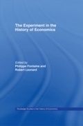 Bild: The Experiment in the History of Economics - Routledge