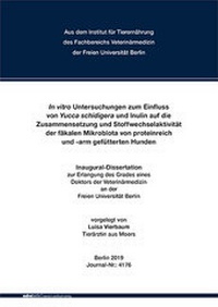 Abbildung von: In vitro Untersuchungen zum Einfluss von Yucca schidigera und Inulin auf die Zusammensetzung und Stoffwechselaktivität der fäkalen Mikrobiota von proteinreich und -arm gefütterten Hunden - Mensch & Buch