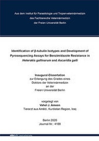 Abbildung von: Identification of ß-tubulin Isotypes and Development of Pyrosequencing Assays for Benzimidazole Resistance in Heterakis gallinarum and Ascaridia galli - Mensch & Buch