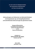 Cover: Untersuchungen zum Vorkommen von Salmonella Saintpaul und Campylobacter spp. bei Nutzgefl&uuml;gelbest&auml;nden und weiterf&uuml;hrende Untersuchungen der gefundenen Isolate - Mensch & Buch