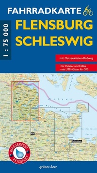 Abbildung von: Fahrradkarte Flensburg, Schleswig - grünes herz