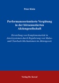 Abbildung von: Performanceorientierte Vergütung in der börsennotierten Aktiengesellschaft - Kovac, Dr. Verlag