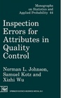 Cover: Inspection Errors for Attributes in Quality Control - Chapman & Hall/CRC