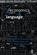Cover: Economics and Language - Routledge