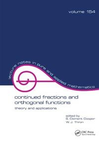Abbildung von: Continued Fractions and Orthogonal Functions - CRC Press