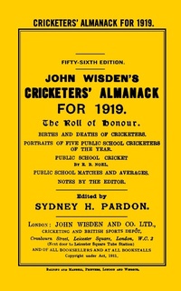 Abbildung von: Wisden Cricketers' Almanack 1919 - Wisden