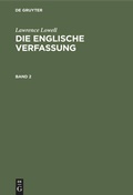 Cover: Die englische Verfassung. Band 2 - De Gruyter