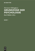 Cover: Grundz&uuml;ge der Psychologie. Band 1 - De Gruyter