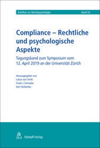 Abbildung von: Compliance - Rechtliche und psychologische Aspekte - Stämpfli Verlag