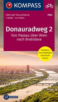 Abbildung von: KOMPASS Fahrrad-Tourenkarte Donauradweg 2, von Passau über Wien nach Bratislava 1:50.000 - KOMPASS-Karten