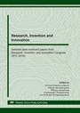 Cover: Research, Invention and Innovation - Trans Tech Publications Ltd