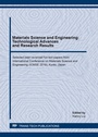 Cover: Materials Science and Engineering: Technological Advances and Research Results - Trans Tech Publications Ltd