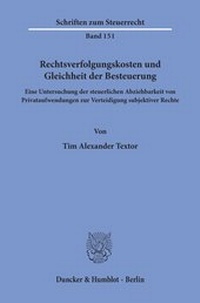 Abbildung von: Rechtsverfolgungskosten und Gleichheit der Besteuerung. - Duncker & Humblot