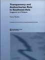 Cover: Transparency and Authoritarian Rule in Southeast Asia - Routledge