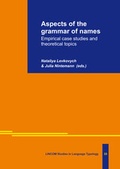 Cover: Aspects of the grammar of names - LINCOM GmbH