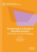 Cover: The Meaning of Criticality in Education Research - Palgrave Macmillan