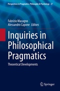 Cover: Inquiries in Philosophical Pragmatics - Springer