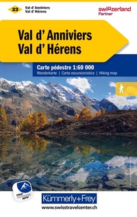 Abbildung von: Kümmerly+Frey Wanderkarte 23 Val d'Anniviers, Val d'Hérens 1:60.000 - Hallwag Kümmerly+Frey
