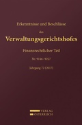 Cover: Erkenntnisse und Beschl&uuml;sse des Verwaltungsgerichtshofes - Verlag &Ouml;sterreich