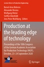 Cover: Production at the leading edge of technology - Springer
