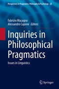 Cover: Inquiries in Philosophical Pragmatics - Springer