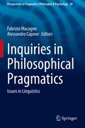 Cover: Inquiries in Philosophical Pragmatics - Springer