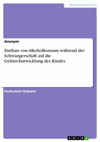 Abbildung von: Einfluss von Alkoholkonsum während der Schwangerschaft auf die Gehirn-Entwicklung des Kindes - GRIN Verlag