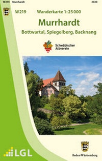 Abbildung von: W219 Wanderkarte 1:25000 Murrhardt - Landesamt für Geoinformation und Landentwicklung Baden-Württemberg (LGL)