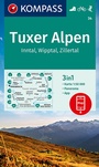 Bild: KOMPASS Wanderkarte 34 Tuxer Alpen, Inntal, Wipptal, Zillertal 1:50.000 - KOMPASS-Karten