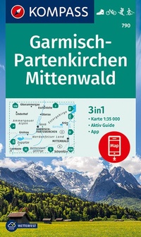 Abbildung von: KOMPASS Wanderkarte 790 Garmisch-Partenkirchen, Mittenwald 1:35.000 - KOMPASS-Karten
