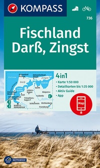 Abbildung von: KOMPASS Wanderkarte 736 Fischland, Darß, Zingst 1:50.000 - KOMPASS-Karten