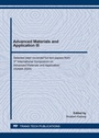 Cover: Advanced Materials and Application III - Trans Tech Publications Ltd